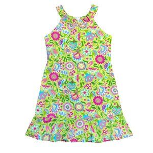 Vintage Studio 342 by Florence Eiseman Sleeveless Dress Girls 7 Green Floral